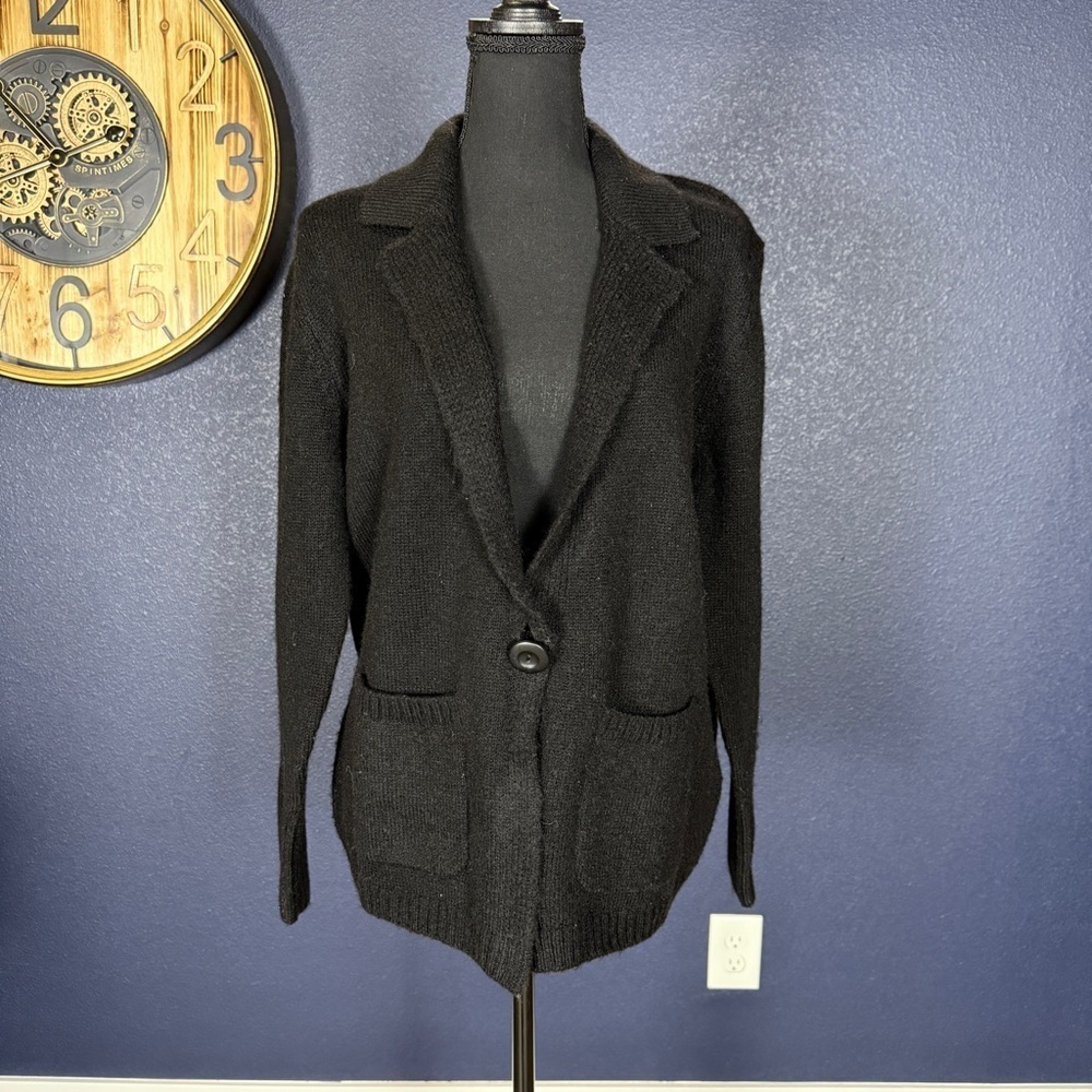 Max Studio NWT Black Knit Blazer-Style Cardigan Sweater | Size Medium